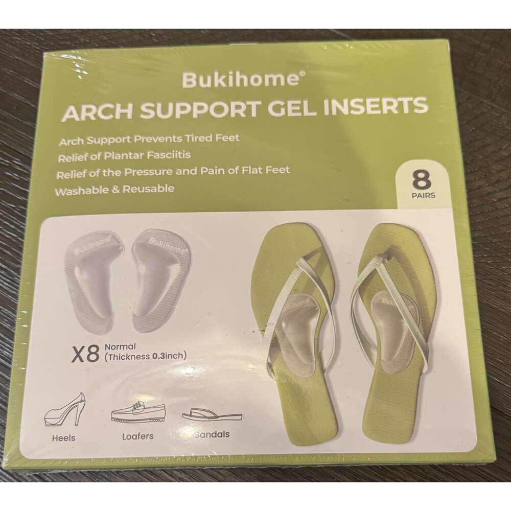 Arch Support Shoe Insoles Bukihome Gel Arch Inserts Tired Feet 8 Pairs Clear